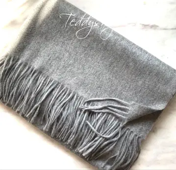 최고급 캐시미어 100% 대형 스톨 미들 그레이