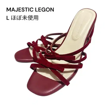 새상품급 마제스틱 레곤 버건디 스트랩 오픈토 샌들 L
