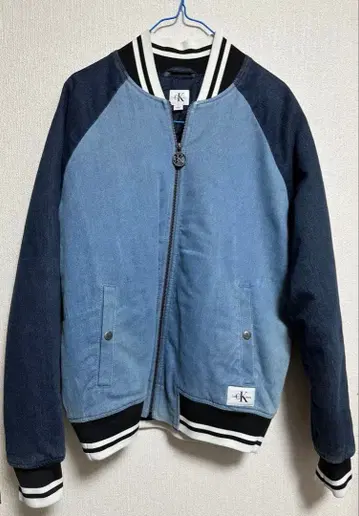 캘빈 클라인 진스 바시티 자켓 데님 블루
