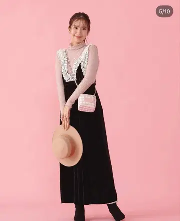 메종 마블 벨로아 원피스 블랙