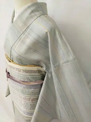 미사용 새상품 순수 실크 이중 기모노 홍화 견직 단품