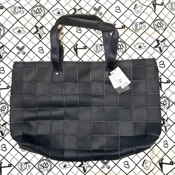 [ 미사용품 ] 트라이온 다크 네이비 체크 토트백