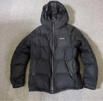 WILD THINGS 블랙 후드 부착 다운 자켓