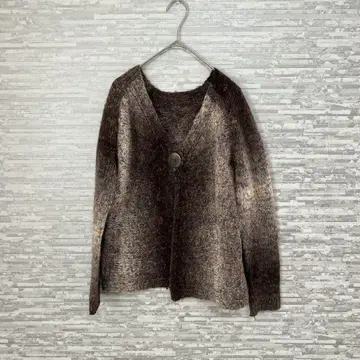브라운 계열 니트 가디건 여성용 가을/겨울 겉옷 내추럴