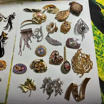 다양한 디자인의 브로치 세트