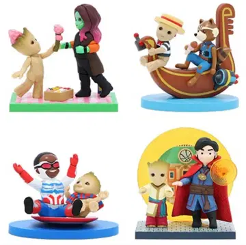 디즈니 캐릭터 피규어 4개 세트