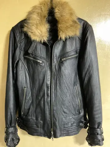 Jackrose 블랙 가죽 자켓 퍼 포함