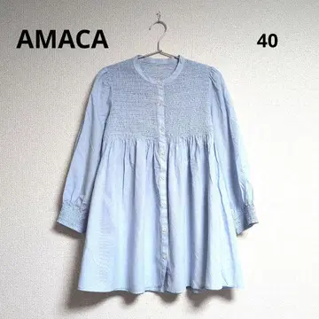 0503 AMACA 아마카 스트라이프 튜닉 블라우스 40