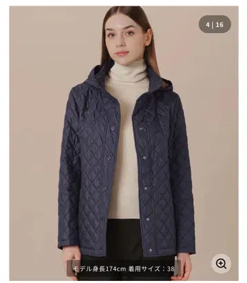 퀼팅 타프타 후데트 숏코트