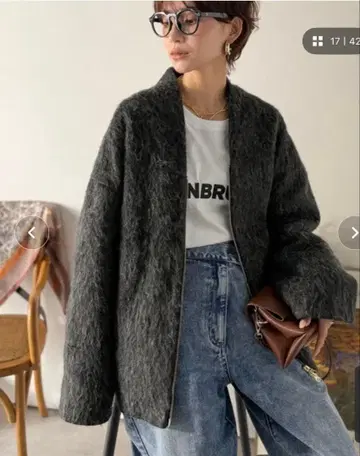 Classical Evon 샤기 노카라 코트 M