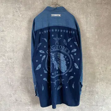 드럭 스토어즈 데님 셔츠 백 프린트 F