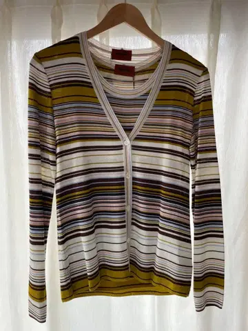 [ 미사용 ] MISSONI 앙상블 니트 가디건 & 탱크탑 세트
