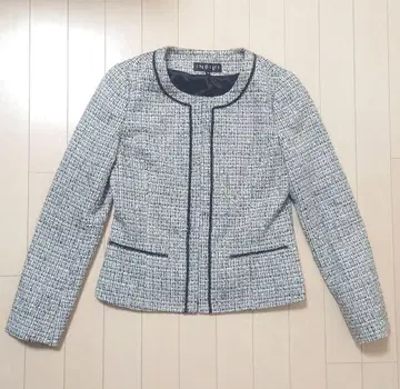 INDIVI 트위드 노카라 자켓 트위드 자켓 졸업식 입학식