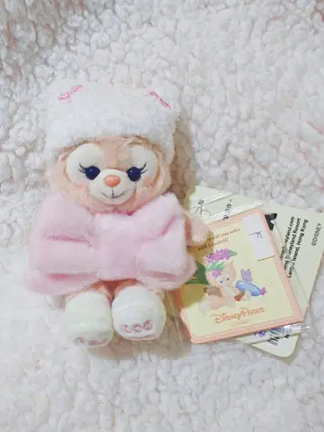 리나벨 크리스마스 리본 앉은 봉제 인형 키체인 홍콩 디즈니 한정판