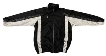 90s 나일론 윈드 브레이커 후드 부착 블랙 화이트 메쉬 안감