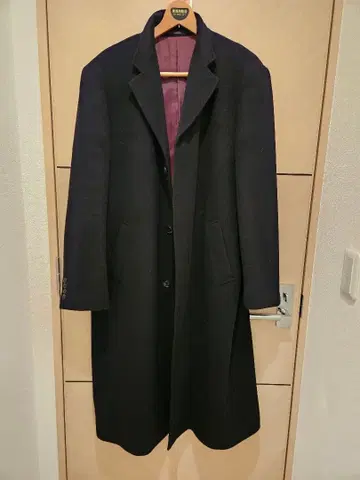 남성용 캐시미어 코트 블랙