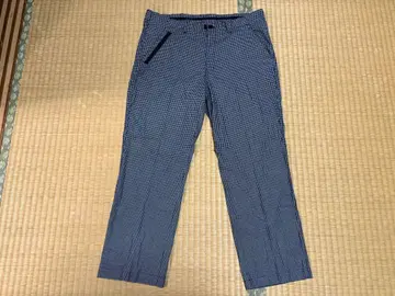 브릿지스톤 92cm 파랑과 화이트 체크 무늬 골프 팬츠