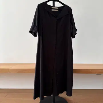 STUDIOUS 블랙 셔츠 원피스 반팔