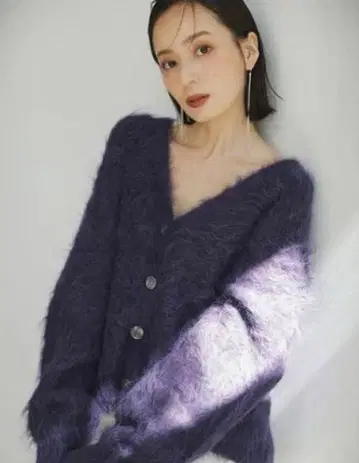 anuans 스릴 알파카 니트 가디건 NVY