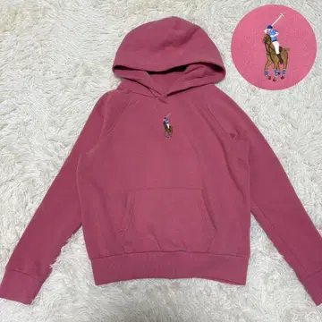 현행 QR 택 폴로 랄프로렌 속기모 빅 포니 후드티 후디 핑크