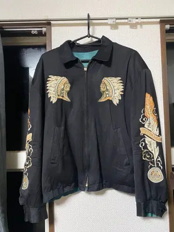 빈티지 핑크 드래곤 블랙 스카잔