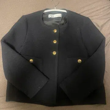 ZARA 네이비 노카라 자켓
