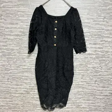 한퀸 원피스 M 블랙 고급 레이스 타이트 드레스 바디 콘셔스