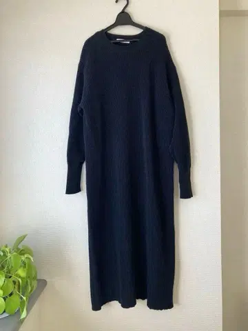 yuw 슬리브 슬릿 원피스