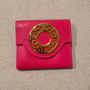 HANAE MORI 핑크 가죽 코인 케이스 미사용 새상품