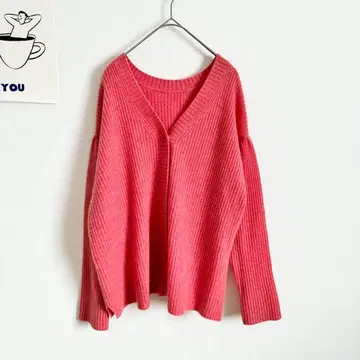 아쿠아 스큐텀 리브 니트 가디건 캐시미어 100% V넥