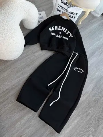 블랙 맨투맨 셋업 따뜻한 세트