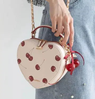 RANDA 2WAY 체리 프린트 하트 백