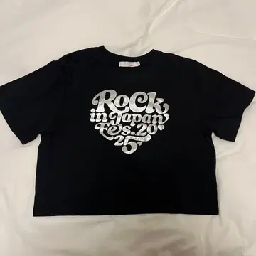 ROCK IN JAPAN 2025*숏 T셔츠 하트 메탈릭 S