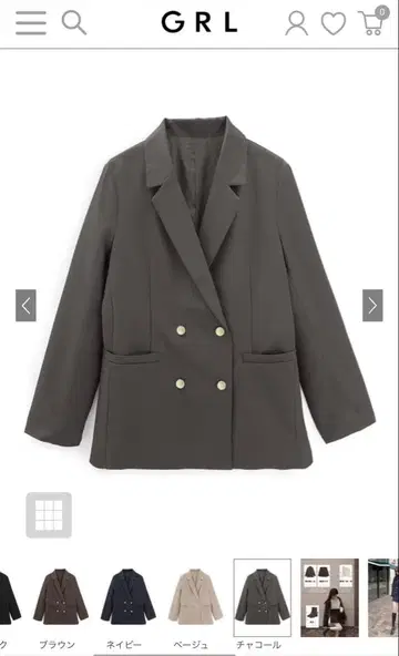 더블 버튼 테일러드 자켓 차콜