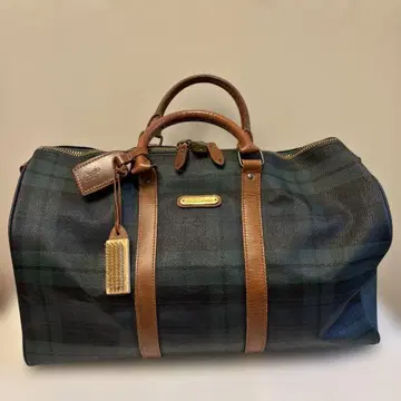 랄프 로렌 가죽 PVC 2way 블랙워치 보스턴 백 열쇠 포함