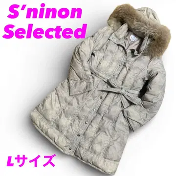 Se ninon Selected 페더 다운 롱 코트 퍼 포함 L