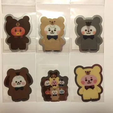 BT21 다이컷 카드 테디베어 6장 세트 RJ TATA