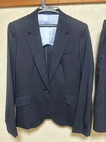 네이비 스트라이프 스커트 수트 상하의