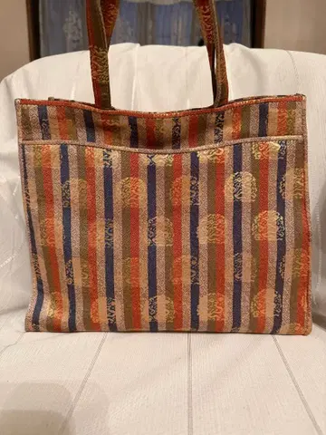 스트라이프 패턴 토트백 일본 의류 백