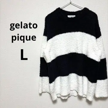 젤라또피케 룸웨어 홈웨어 보더 화이트 블랙 심플 L