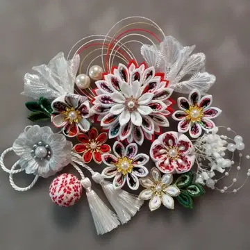 츠마미자이쿠 머리 장식 성인식 졸업식 시치고산