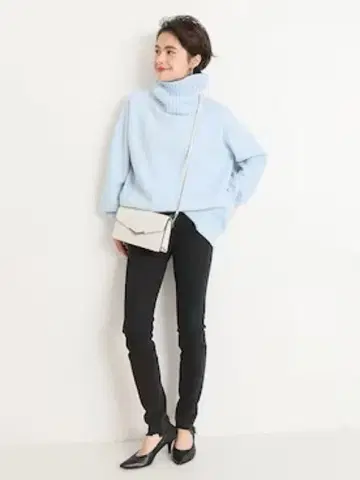 [ Spick & Span ] 캐시미어 울 터틀 풀오버 라이트 블루