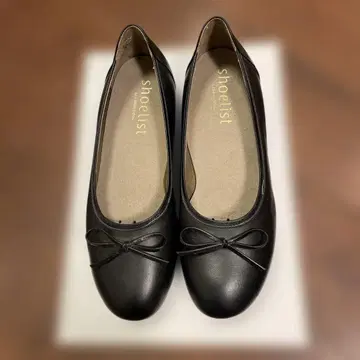 rakuhodou 발레 슈즈 리본 블랙 23.5cm 가죽 일본제