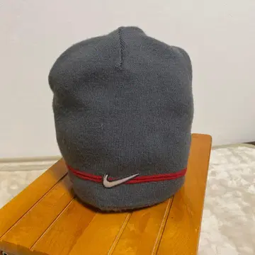 Nike 나이키 자수 로고 니트 모자 리버서블 그레이 빨간색