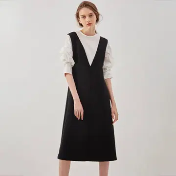 [ LE CIEL BLEU ] 레이어드 퍼프 슬리브 원피스 블라우스