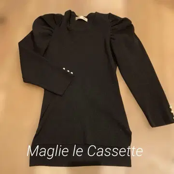 Maglie le Cassette 블랙 리브 니트 스웨터