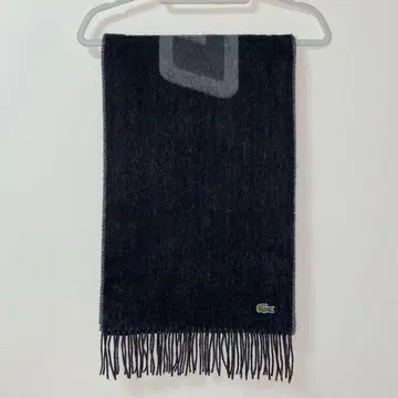 LACOSTE 블랙 다크 그레이 머플러