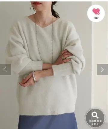 LARUTA FOX 혼방 V넥 루즈핏 니트 풀오버