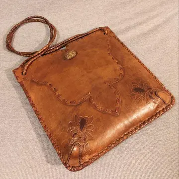 천연 가죽 엠보 핸드메이드 브라운 가죽 토트백