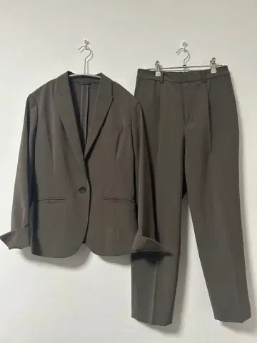 ANCHOR WOMAN 브라운 스트레치 수트 팬츠 셋업 7호